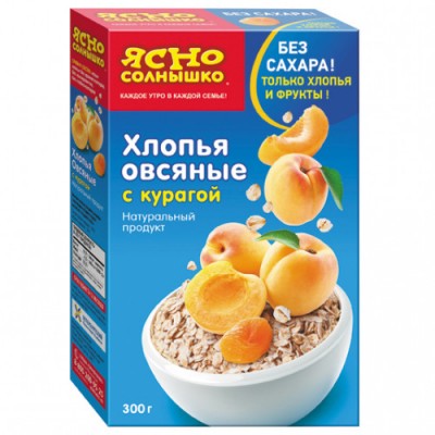 Хлопья Ясно Солныщко овсяные с курагой 300г