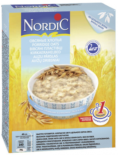Нордик Хлопья овсяные 500гр