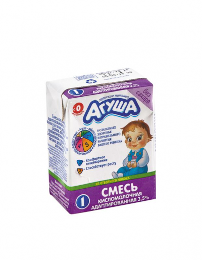 БЗМЖ Смесь кисломолочная 1 Агуша 3,5% 204г