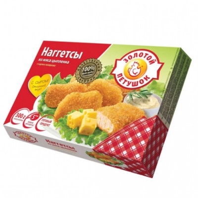 Наггетсы из цыпленка с сыром 300г Золотой петушок