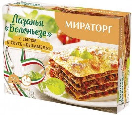 Лазанья Болоньезе с сыром в соусе Бешамель зам.350гр Мираторг