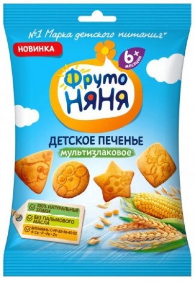 Печенье ФрутоНяня раствор. мультизлак. для детей 50г