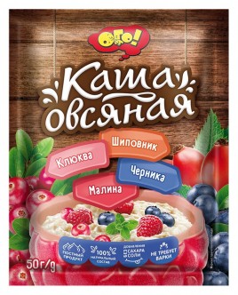 Каша овсяная Ого! малина, черника, клюква, шиповник 50г