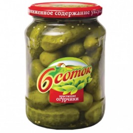 Огурчики 6 соток хрустящие с/б 720 мл.