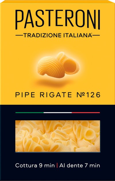 Макаронные изделия Пастерони пипе ригате №126 400гр