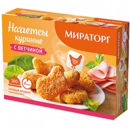 Наггетсы куриные с ветчиной зам.300г Мираторг
