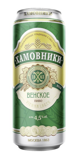 Пиво Хамовники Венское 0,45л ж/б. 4,5%