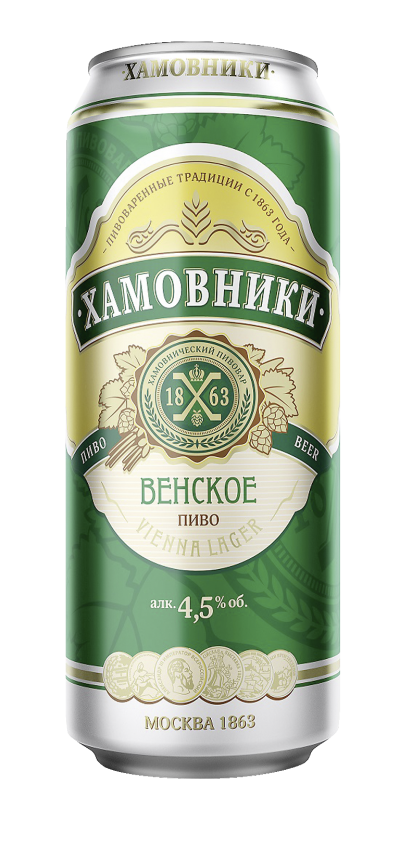 Пиво Хамовники Венское 0,45л ж/б. 4,5%