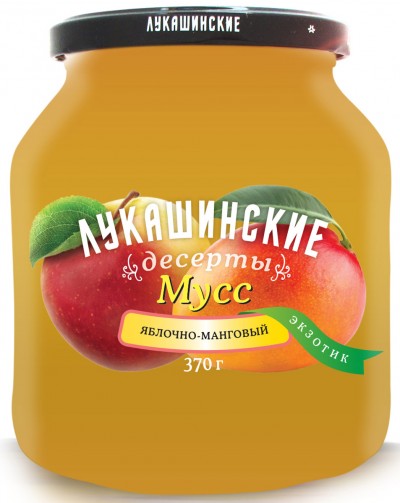 Мусс "Лукашинские" яблочно-манговый 370г