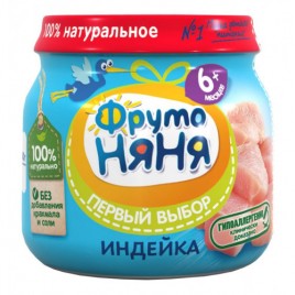 Пюре ФрутоНяня из мяса индейки 80г