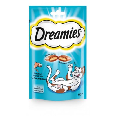 Сухой корм Dreamies для взрослых кошек Лакомые подушечки 60г в асс-те