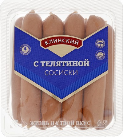 Сосиски Телячьи по-Клински б/о 470г Клин