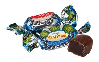 Конфеты желейные со вкусом черной смородины  1кг Красный октябрь