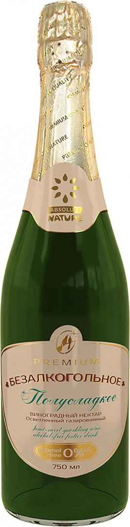 Шампанское "Absolut Nature" безалкогольное полусладкое 0,75л