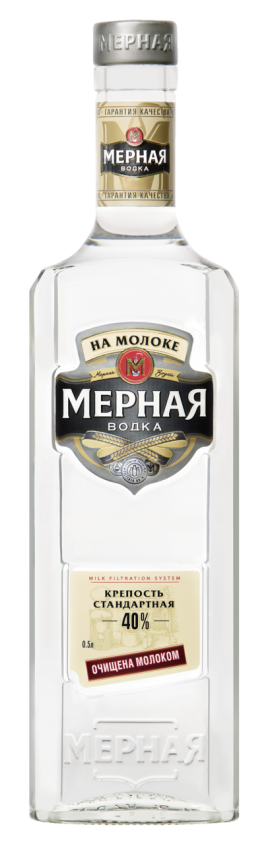 Водка Мерная на молоке 40% 0,5л.