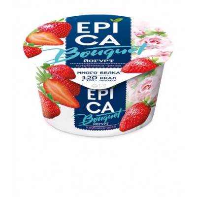 БЗМЖ Йогурт Эпика клубника-роза 4,8% 130гр