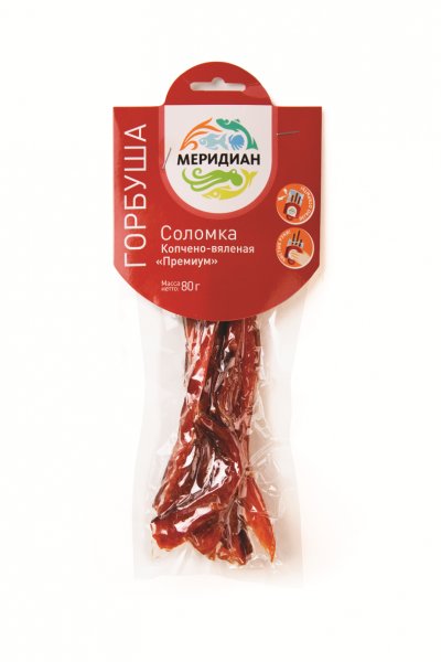 Соломка из горбуши коп-вял, пикантная 80г  Меридиан