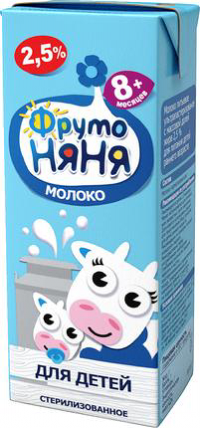 БЗМЖ Молоко ФрутоНяня обогощенное 2,5% 0,2л.