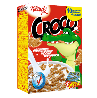Готовые завтраки Карамельные крокодильчики Крозби 200г