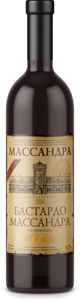 Ликерное вино Крым Бастардо крас. 16% 0,75л Массандра