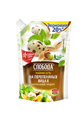 Майонез Слобода на перепелинных яйцах 800 мл с доз.