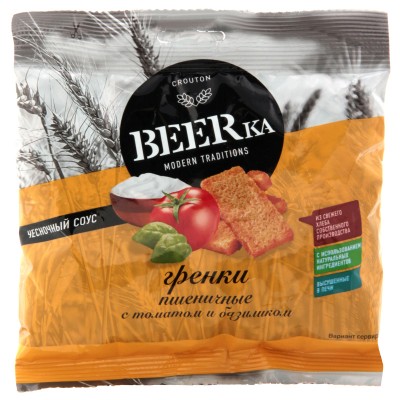 Гренки ВЕЕRКа томат базилик 60г+20г чесночный соус