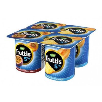 БЗМЖ Йогурт Фруттис Слив.лак. Перс-марак/Анан-дыня 5% 115г