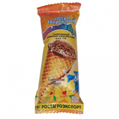 БЗМЖ Десерт твор.глаз.с аром.ванили в ваф.рожке "7 Тайн Вкуса" 15% 60г.
