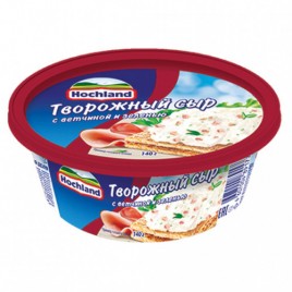 БЗМЖ Сыр творожный Хохланд с ветчиной и зеленью 140г