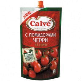 Кетчуп Кальве с кус.помид.черри  350г дой-пак