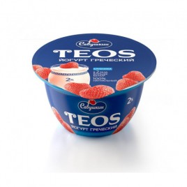 Йогурт греческий TEOS клубника  2% 140г Савушкин продукт