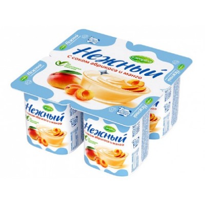 БЗМЖ Йогурт Кампина "Нежный" с соком абр/манго 1,2% 100г