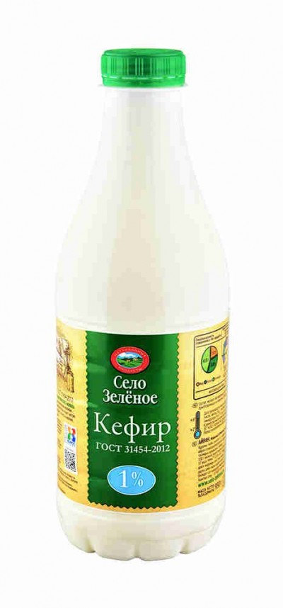 БЗМЖ Кефир "Село Зеленое" 1% 930г пл/б