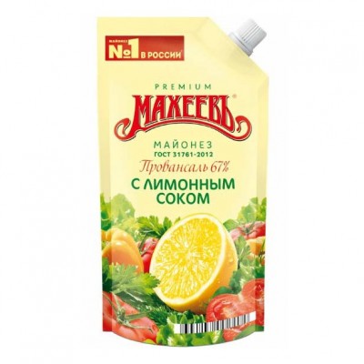 Майонез Махеевъ с лимоным соком 200мл. дуо/доз.