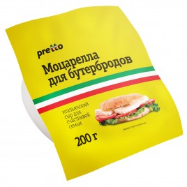 БЗМЖ Сыр моцарелла для бутер.45% 200г "Pretto"
