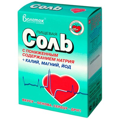 Соль пищевая Валетек калий,магний 350 г.