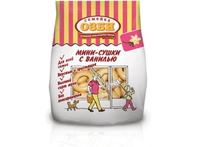 Мини-сушки с ванилью 150г. Семейка Озби