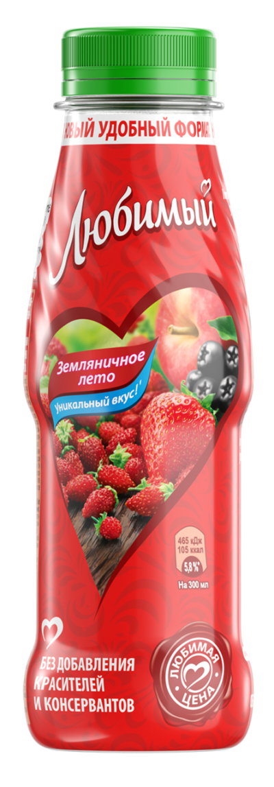 Сок Любимый Земляничное лето  0,3л бут.