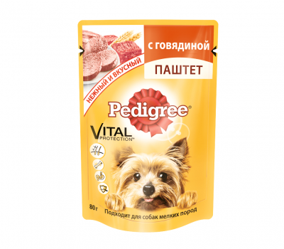 Педигри паштет Говядина 80г для взрослых собак миниат. пород