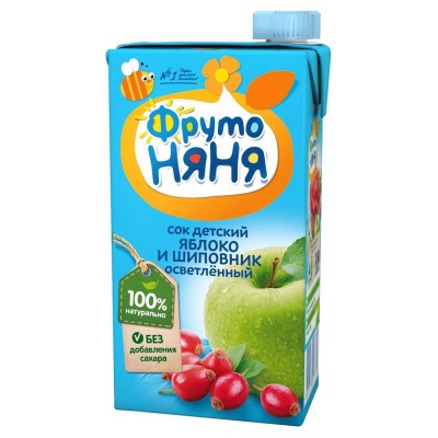 Сок ФрутоНяня яблоко шиповник  для детей  0,5л