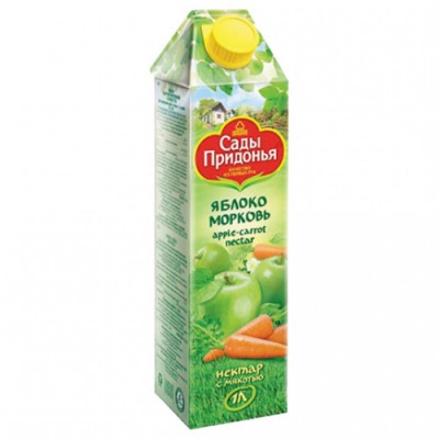 Сады придонья 1л яблоко-морковь с мякотью