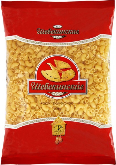 Шебекинские Макаронные изделия Рожок вит. полубублик №202 450г