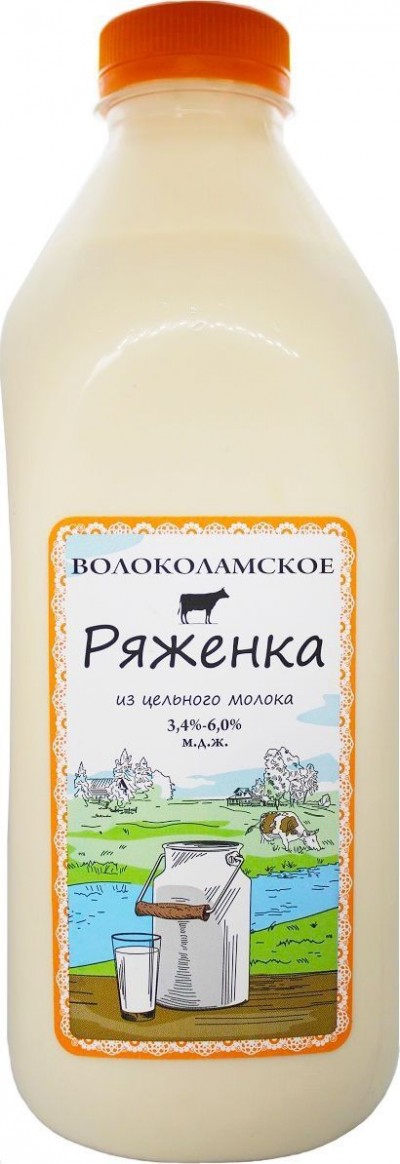 БЗМЖ Ряженка 3,4-6,0% 950г Волоколамское ПЭТ