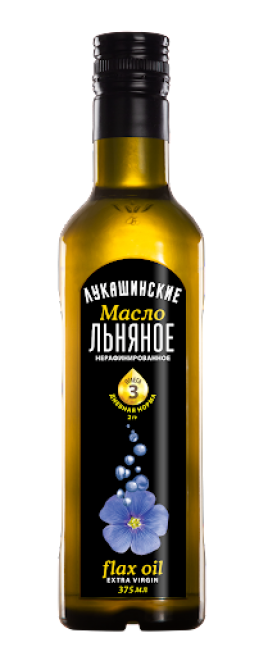 Масло Льняное нерафинированное 375мл. с/б Лукашинские