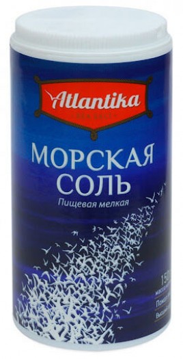 Соль морская "Атлантика" мелкая 500гр п/туба