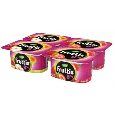 БЗМЖ Йогурт Фруттис "Суперэкстра" Яблоко-груша/Клуб 8% 115гр.
