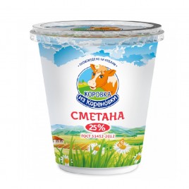 БЗМЖ Сметана 25% 300г КизК стакан