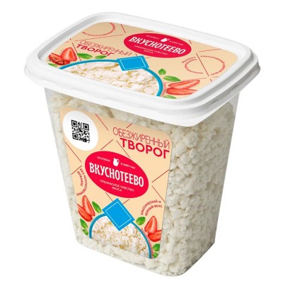 БЗМЖ Творог "Вкуснотеево" 300гр обезжиренный стакан