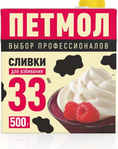 Сливки 33% петмол 500 г