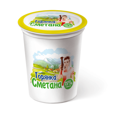 СЗМЖ Сметана "Горянка" 15% 400гр п/ст